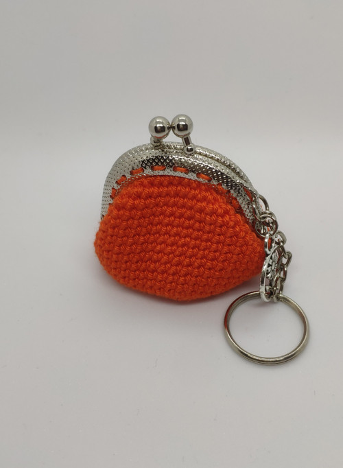 Háčkovaná mini peněženka - oranžová