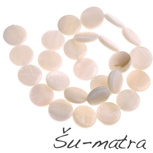 Perleťová placička bílá, 12,5 mm (30ks)