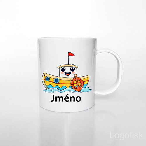 Plastový hrnek potisk LODIČKA se jménem