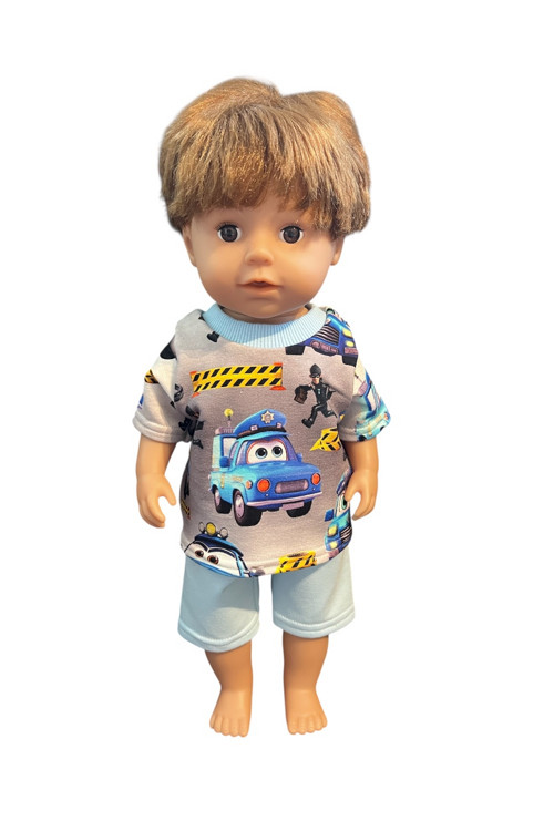 Oblečenie pre bábiku BABY BORN - 43 cm, modré auto