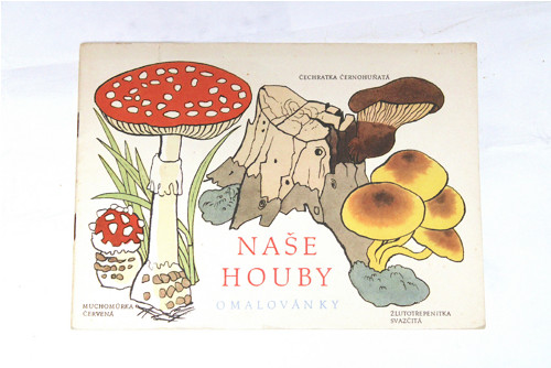 Retro omalovánka Naše houby