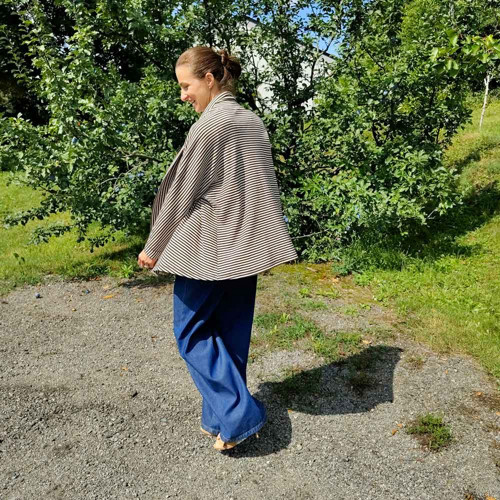 Dámský Cardigan Vendin hnědobéžový proužek 0159