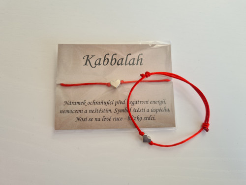 Kabbalah náramek se stříbrným srdíčkem