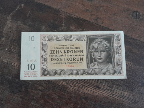 10 korun 1942 protektorát