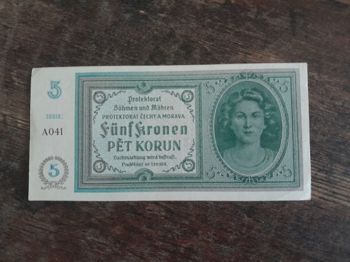5 korun 1940 protektorát — foto 1
