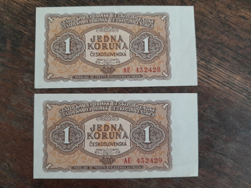 1 koruna 1953 postupka