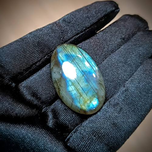 Labradorit, ID 5077, 36x21 mm - výprodej