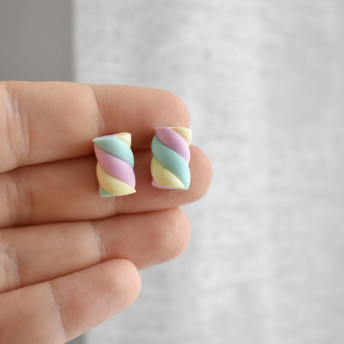 Marshmallow náušnice - Chirurgická ocel