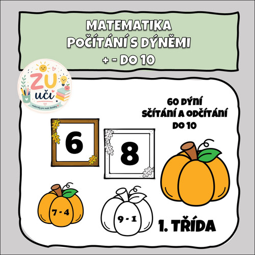 Podzimní počítání + - do 10, dýně
