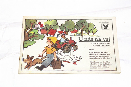 Retro omalovánka U nás na vsi