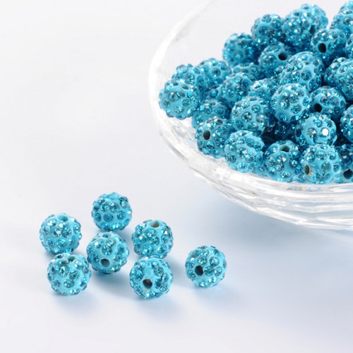 Shamballa disco kuličky tyrkysové 8mm 4ks/22,-