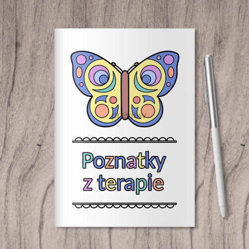 Poznatky z terapie notes - motýl vanilla / blue