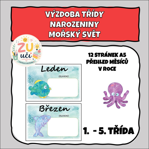 Výzdoba třídy - Narozeniny - Mořský svět