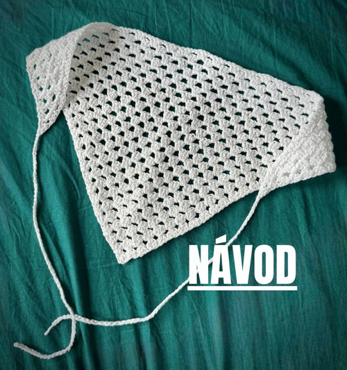 Háčkovaný šátek na hlavu bandana PDF