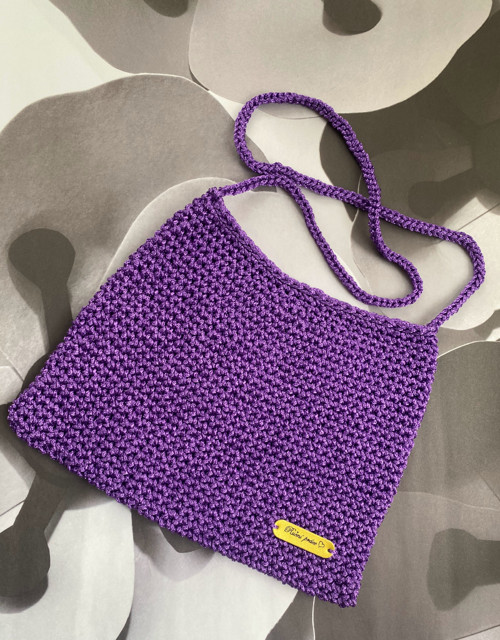Háčkovaná kabelka fialová