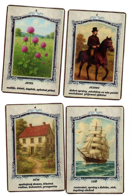 Vykládací karty Madame Lenormand s popisem VELKÉ