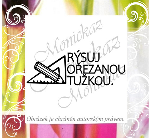 Rýsuj ořezanou tužkou 2142, geometrie. Razítko.