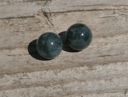 2x kulička 8,2 mm - mechový achát V1246