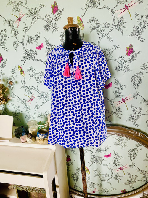 Halenka boho modrobílá — foto 1