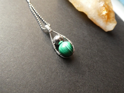 Náhrdelník Mini drop malachit