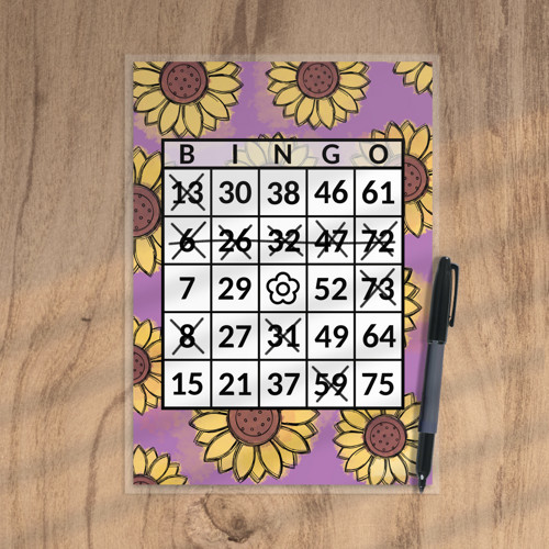 Bingo Floral watercolour 1 slunečnice