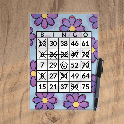 Bingo Floral watercolour 1 fialky