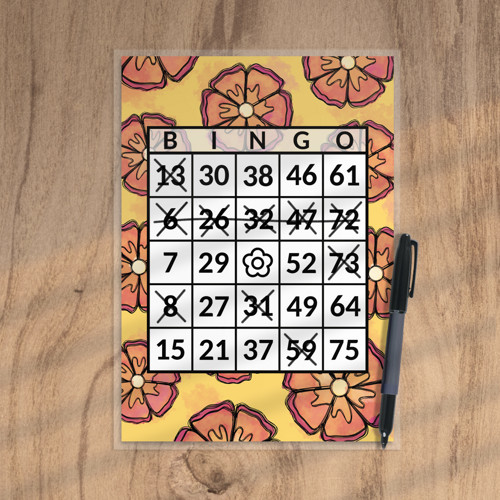 Bingo Floral watercolour 1 oranžády