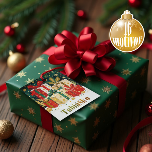 Metalické menovky "GOLDEN CHRISTMAS"