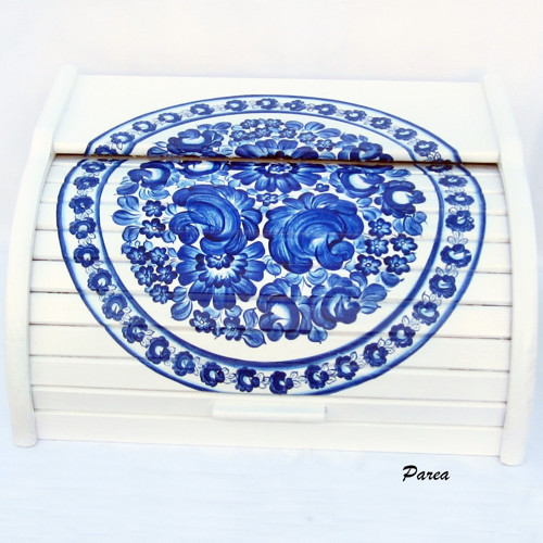 Chlebník- modrý ornament