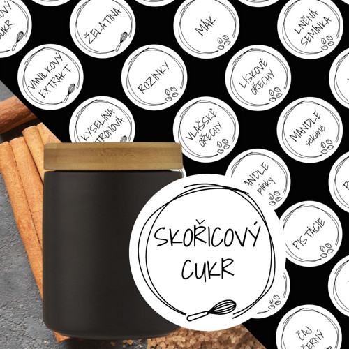 35 etiket na kořenky PEČENÍ bílé