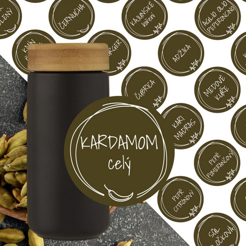 35 etiket na kořenky sada C khaki