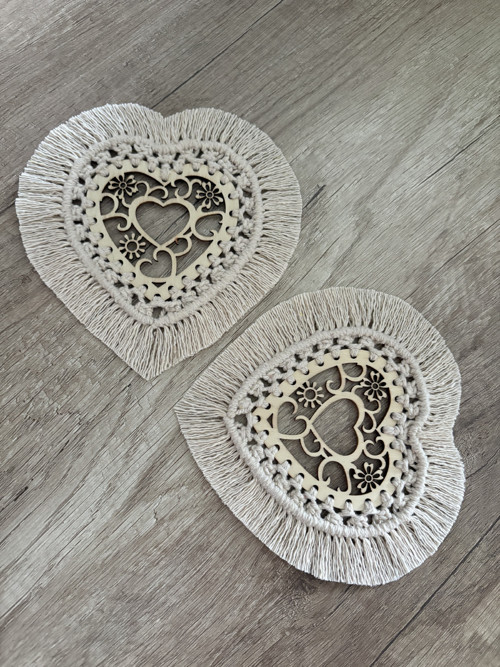 Macramé prostírání - Srdíčko