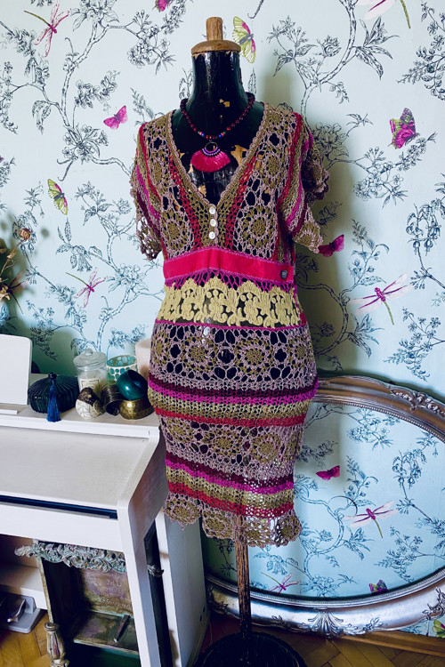 Háčkované boho šaty — foto 1