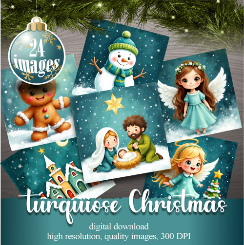 "TYRKYSOVÉ VIANOCE" 24 motívov/digital download