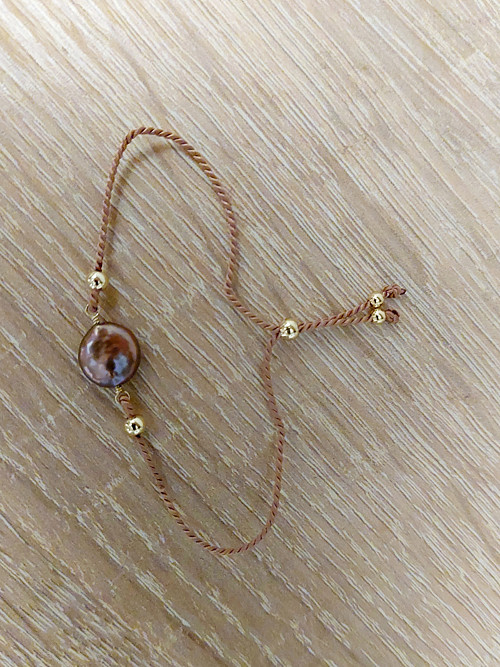 "SUMMER " náramek s perlou GF 5% zlata 14Kt