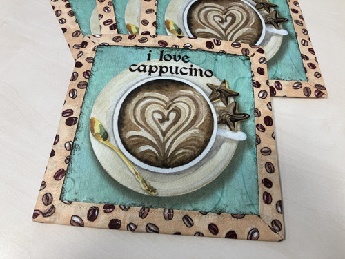 Prostírky pod hrnečky- cappucino