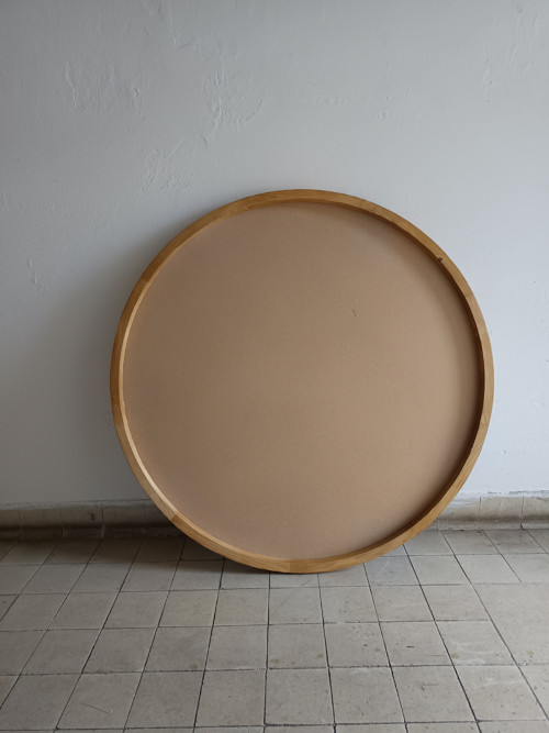 Dřevěný kulatý rám na mechový obraz 120 cm