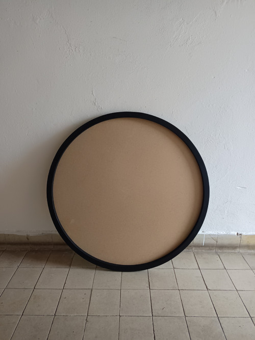 Dřevěný kulatý rám na mechový obraz 90cm
