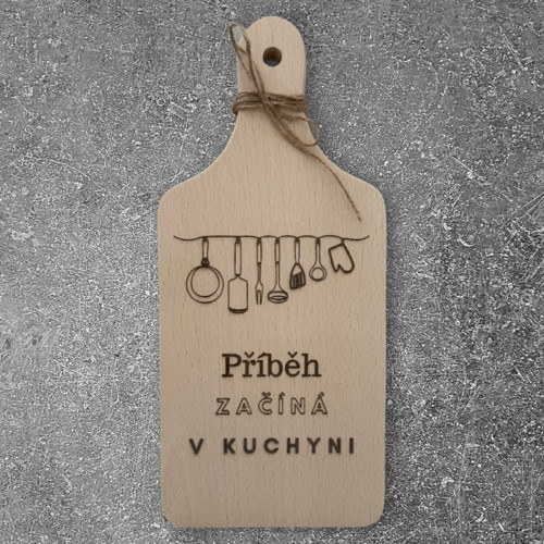 Dekorační prkénko "Příběh začíná"