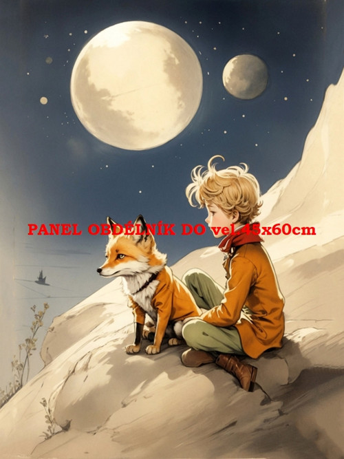 Bavlněný panel Malý princ 7x10 cm