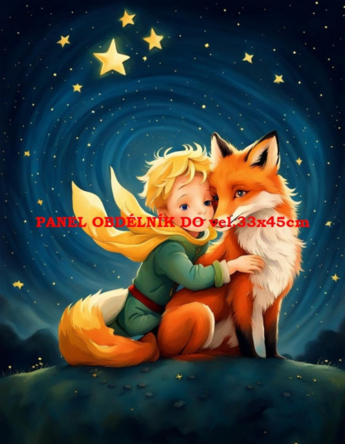 Bavlněný panel Malý princ 7x10 cm
