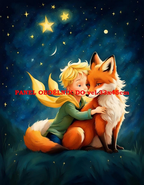 Bavlněný panel Malý princ 7x10 cm