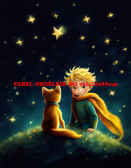 Bavlněný panel Malý princ 7x10 cm