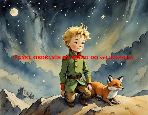 Bavlněný panel Malý princ 7x10 cm