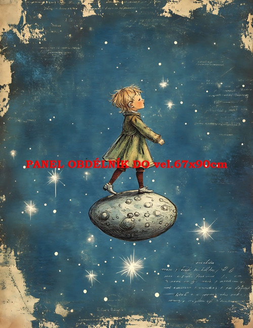 Bavlněný panel Malý princ 7x10 cm