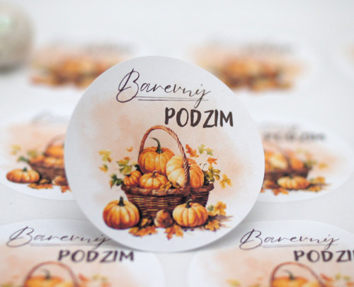 Barevný podzim samolepky 12 ks - velké