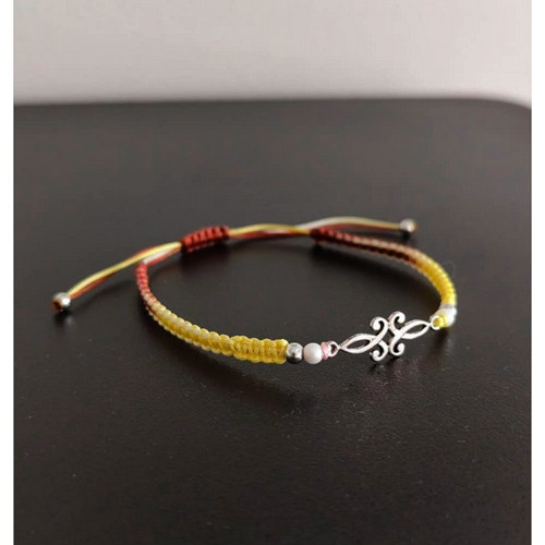 Náramek Shamballa s kovovým doplňkem