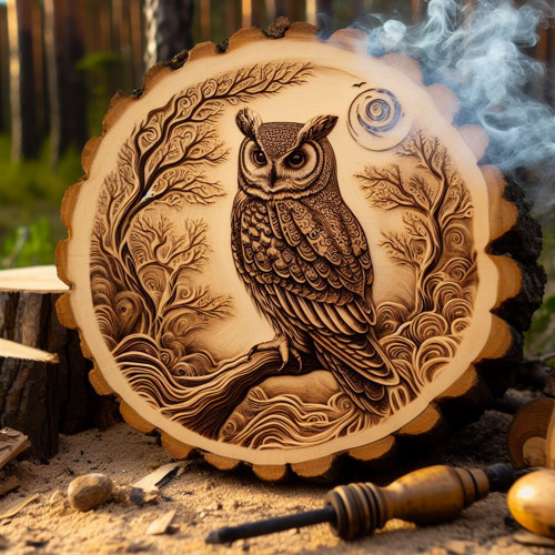 Pyrografie - Sova