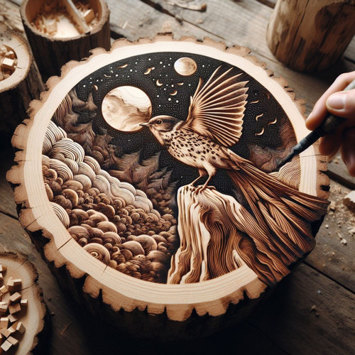 Pyrografie - Drozd