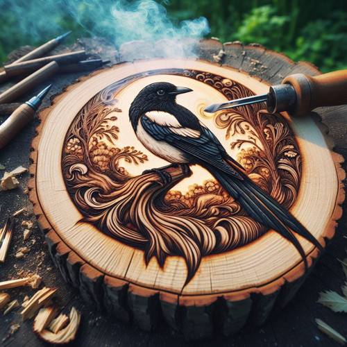 Pyrografie - Straka